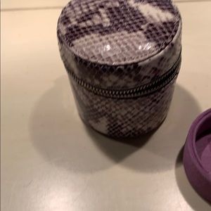 Bendel travel jewelry case alligator.